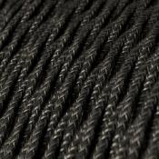 Fil électrique torsadé - Tissu lin - Naturel Anthracite