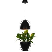 Suspension Métal laqué noir avec pot pour plante verte