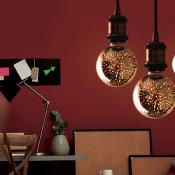 Ampoule décorative LED - Effet Cosmos argent - Globe culot E27