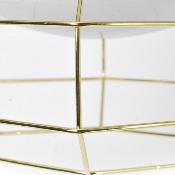 Plafonnier intérieur fil décoratif en métal doré avec diffuseur en PVC blanc