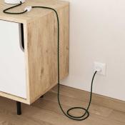 Fil électrique torsadé - Tissu effet soie - Vert foncé
